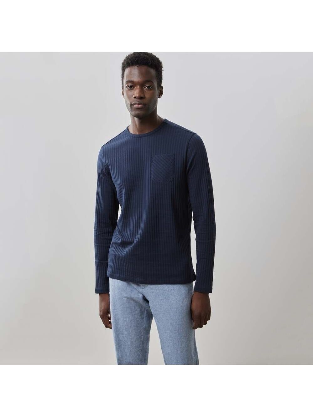 Robert‎ Barakett Mozart LS Crew Neck - XXL - navy - nwt - semi sheer/lightweight